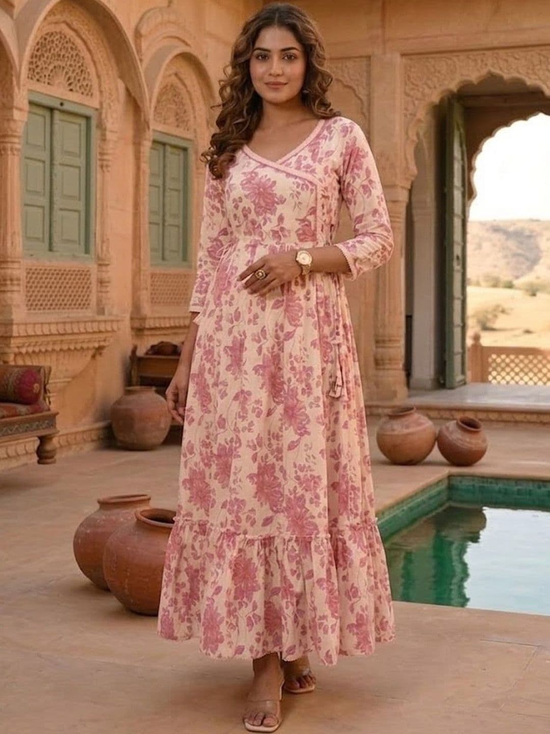 AADVIKA Floral Print Maxi Dress - view 1