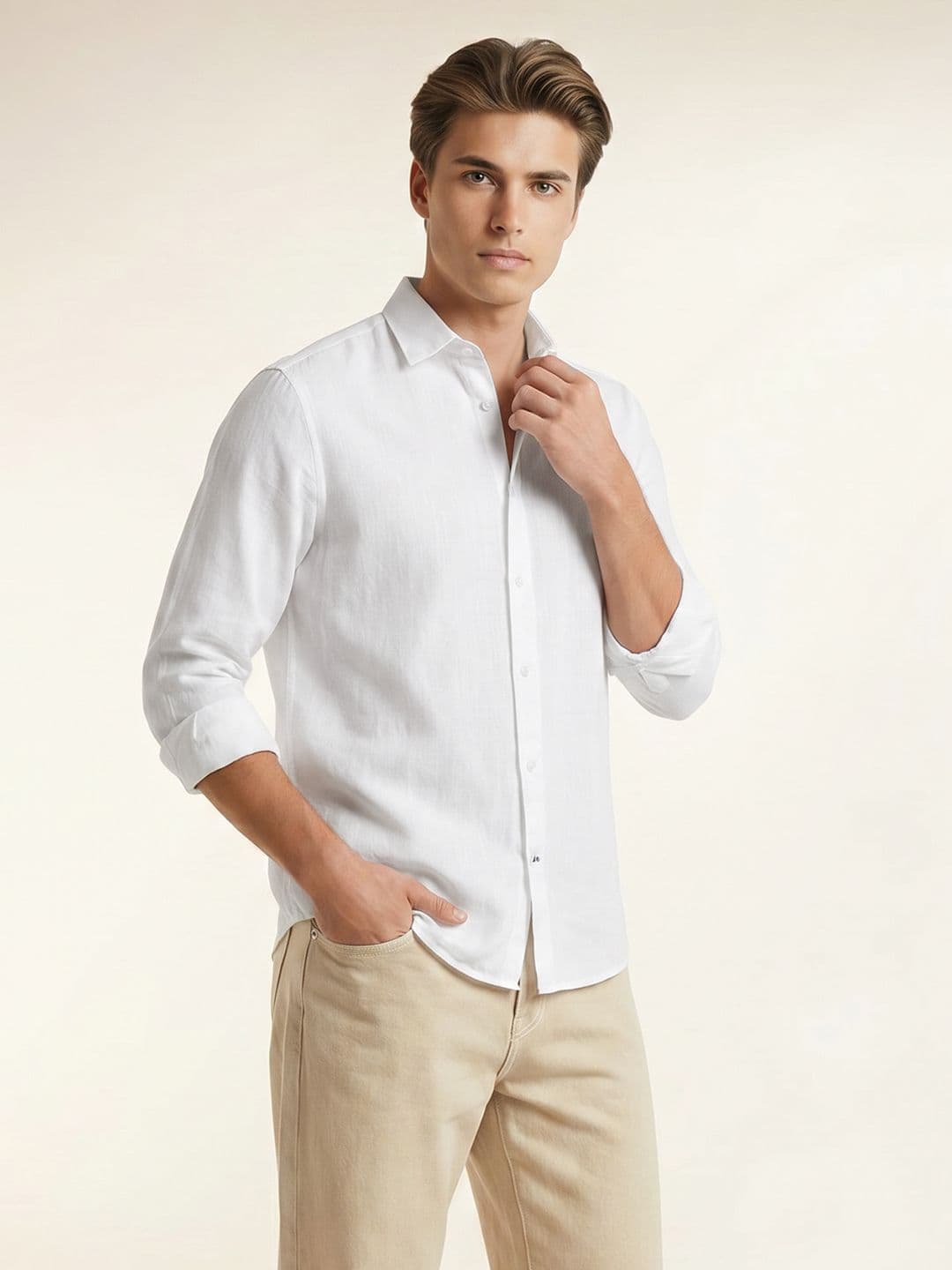 Nautica Men Cotton Linen Casual Shirt - view 1