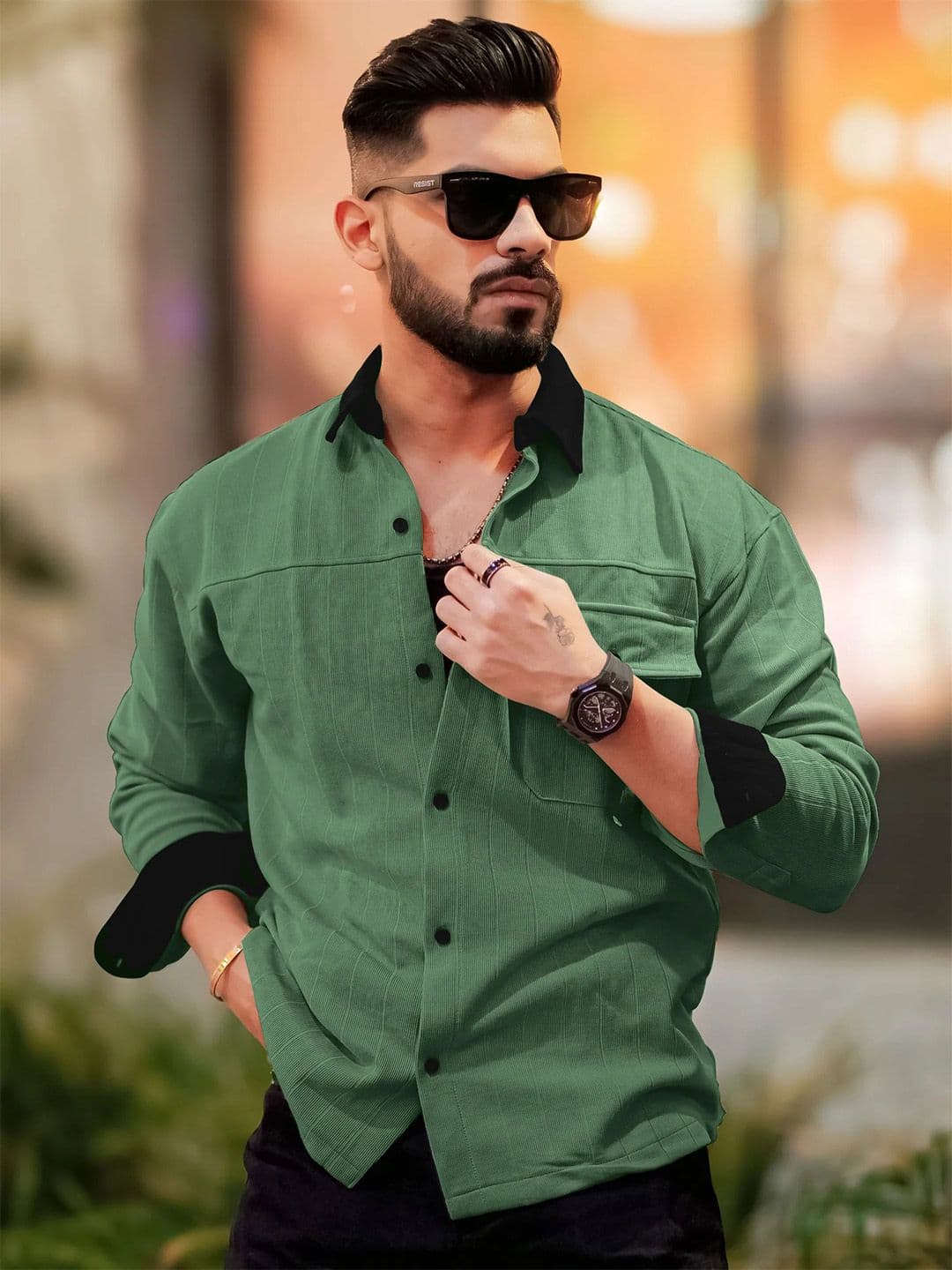 Maniac Comfort Spread Collar Cotton Oversized Casual Shirt - view 1