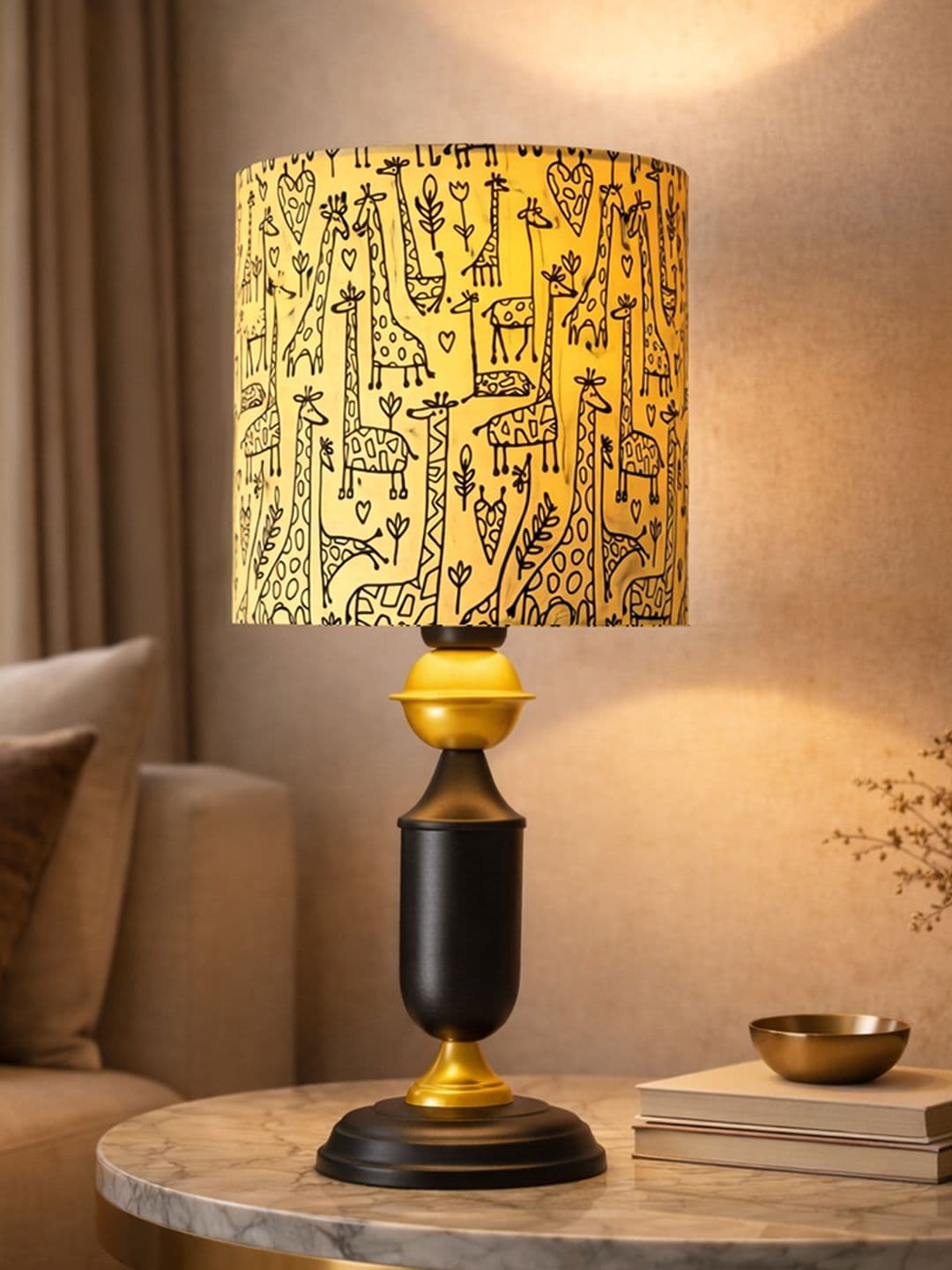 Homesake Black Printed With Savannah Shade Table Lamps - view 1