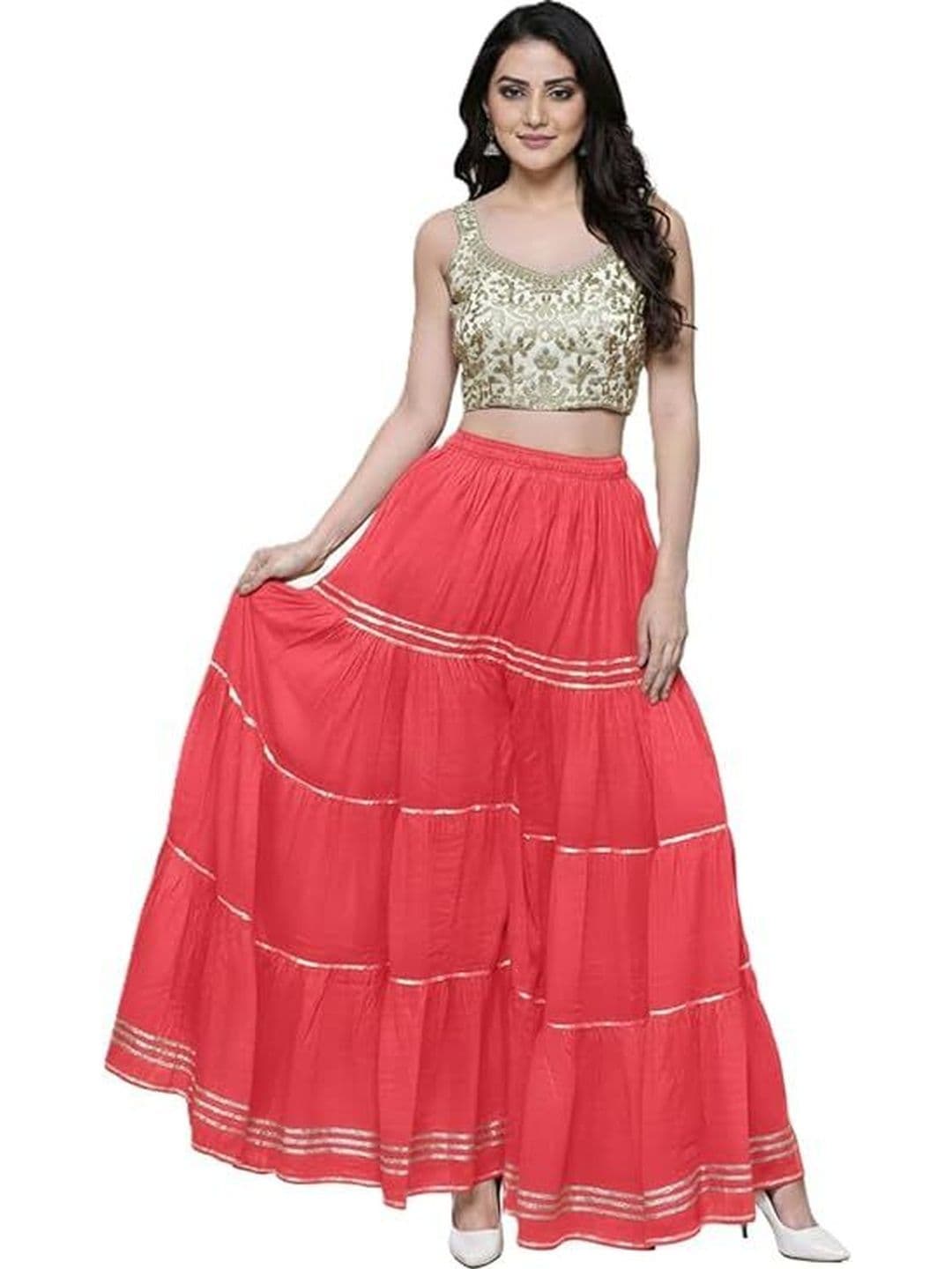 TNQ Women Embellished Flared Ethnic Palazzos - view 1