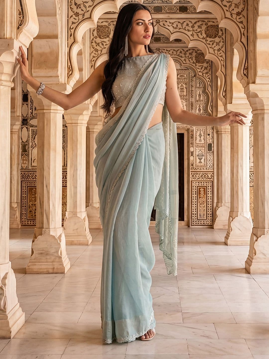 kasee Beads and Stones Saree - view 1