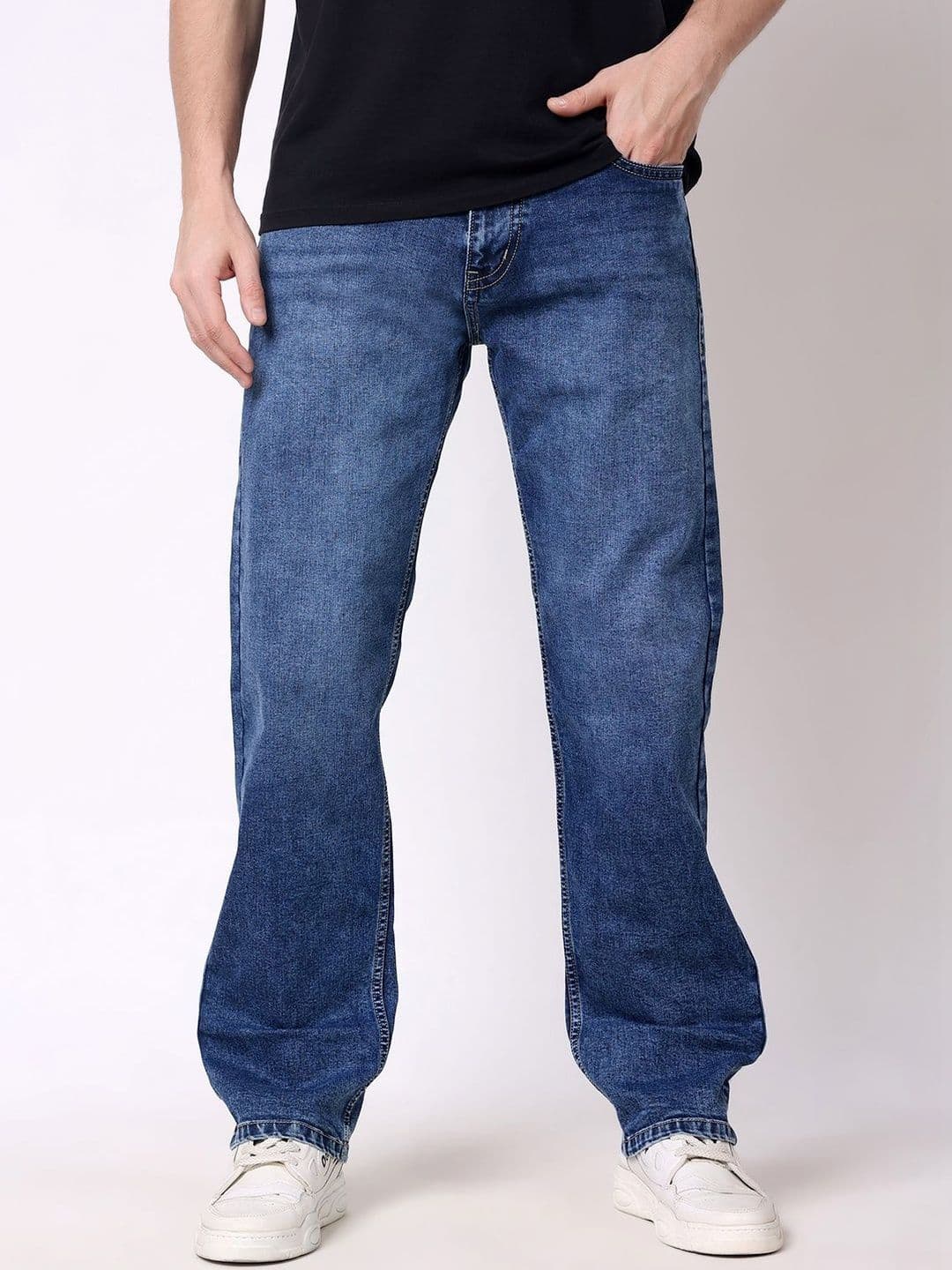 Stylox Men's Relaxed Comfort Fit Mid-Rise Stretchable Jeans - view 1