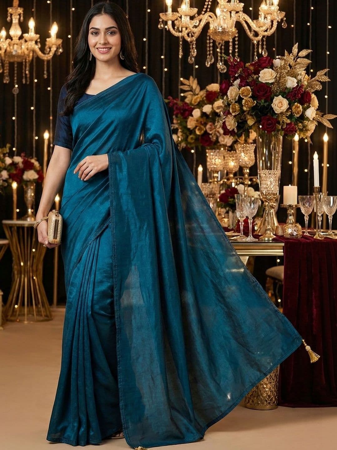 Peachmode Silk Blend Saree - view 1