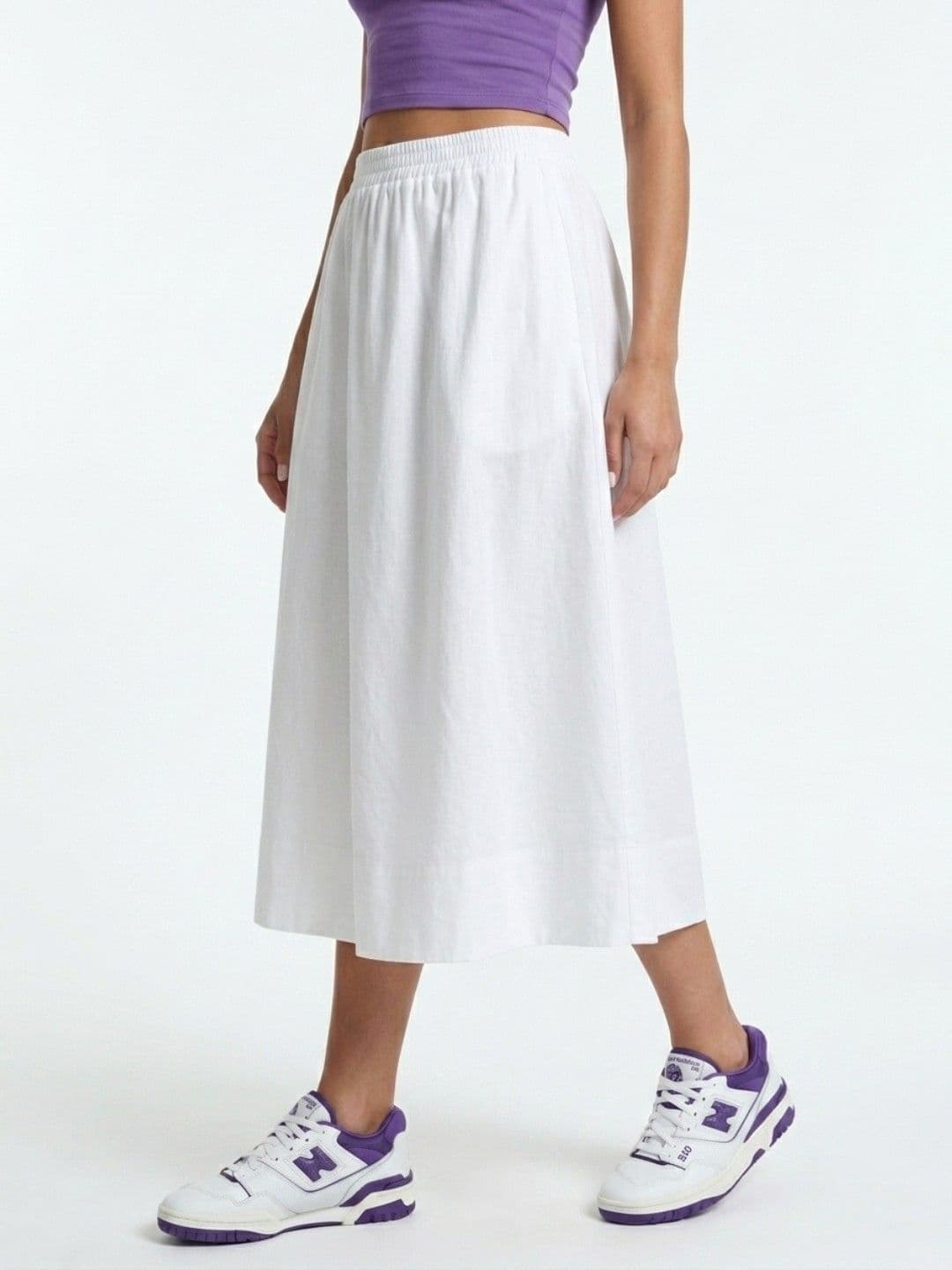 glitchez Women Pure Cotton Midi A-Line Skirt - view 1