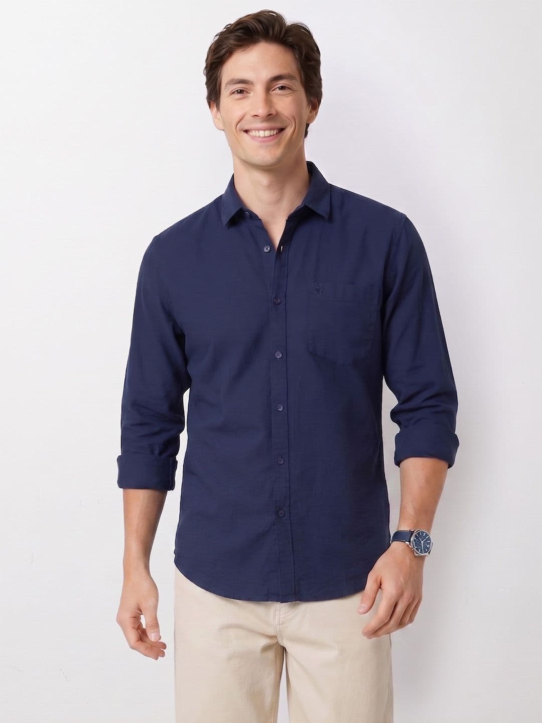 Mast & Harbour Soft Touch Navy Blue Shirt - view 1