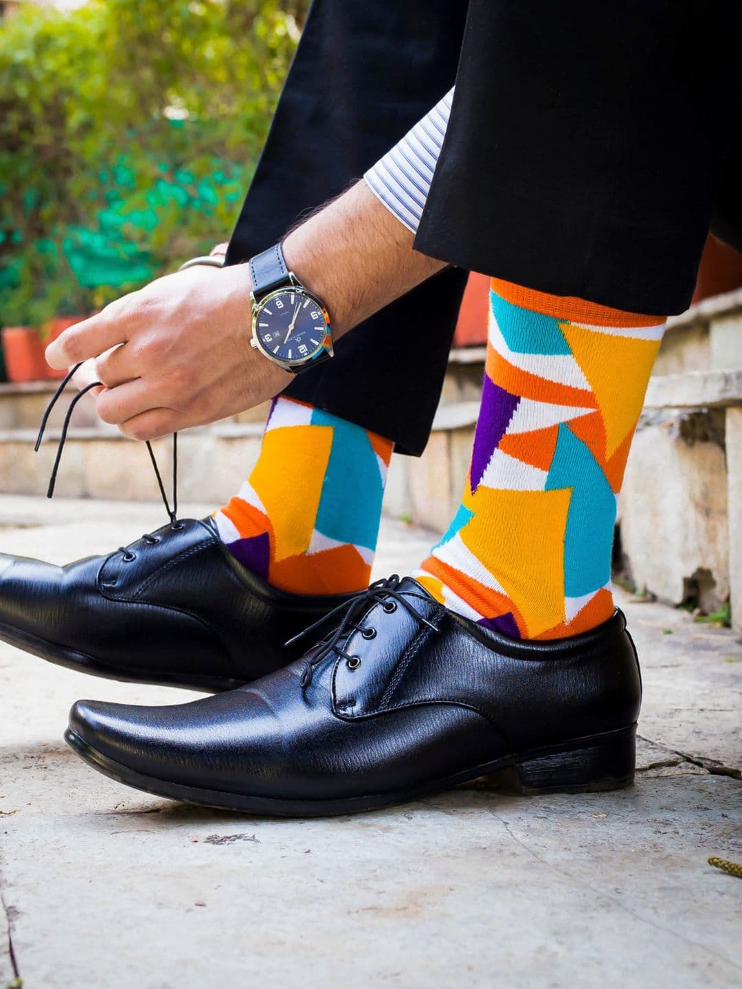 Dynamocks Multicoloured Printed Calf-Length Socks - view 1