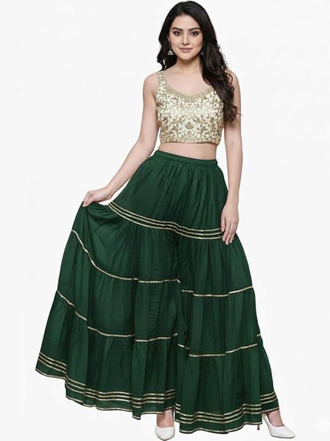 TNQ Women Embellished Flared Ethnic Palazzos - view 1