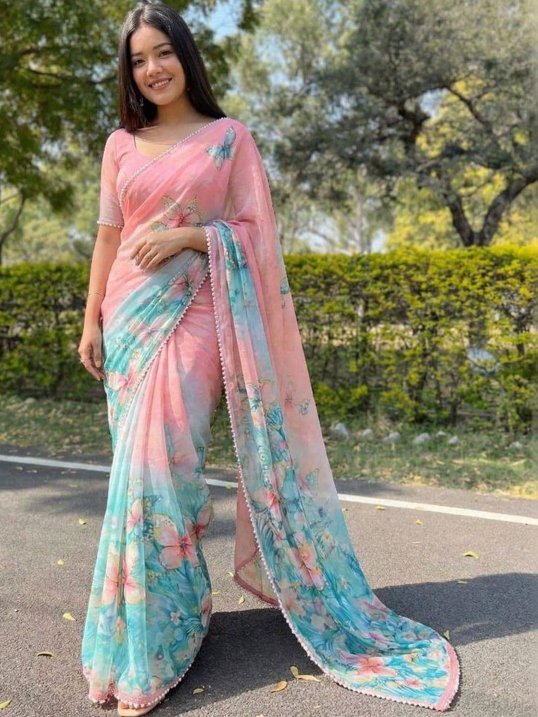 Sangria Printed Sarees Blouse Piece - view 1