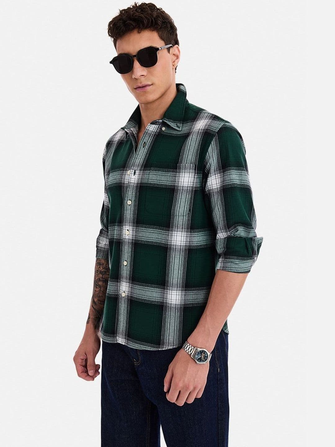 Snitch Men Tartan Checks Checked Casual Shirt - view 1
