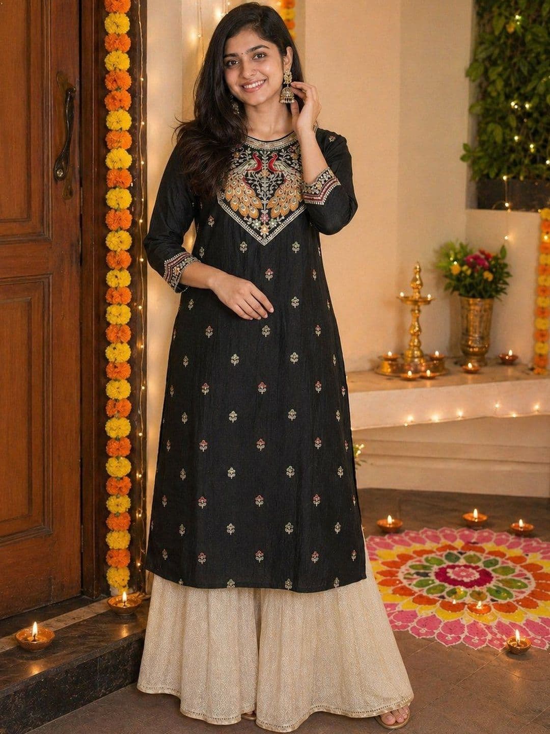 rarethread Women Embroidered Thread Work Kurta - view 1