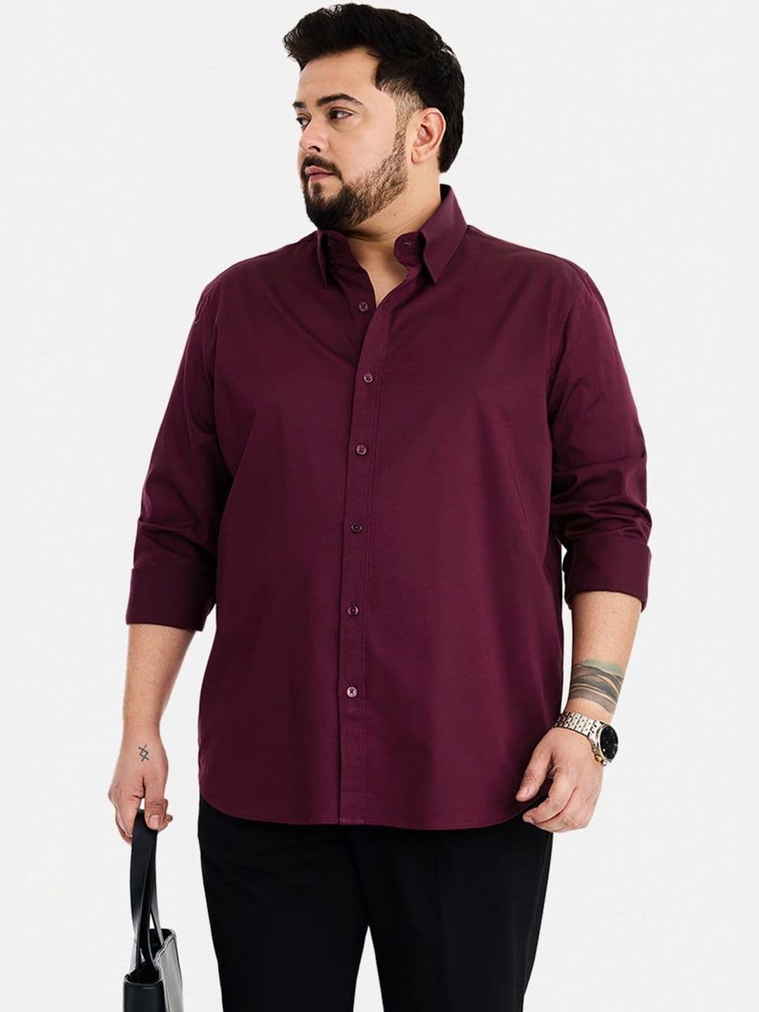 Snitch Regular Fit Stretch Plus Size Shirt - view 1
