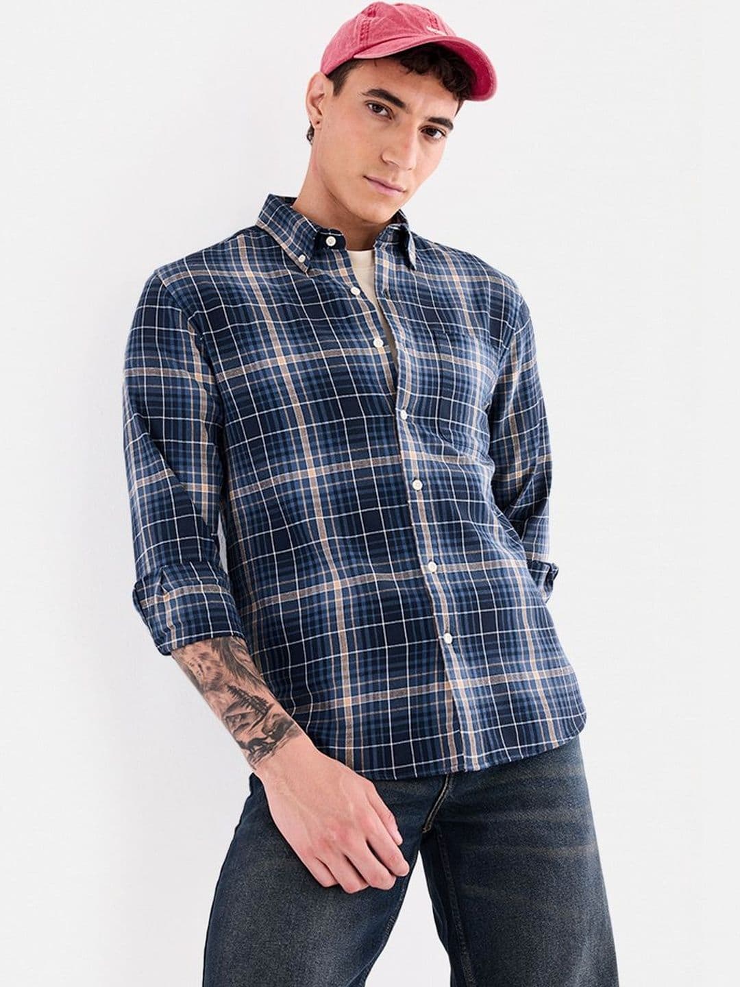Snitch Men Tartan Checks Checked Casual Shirt - view 1
