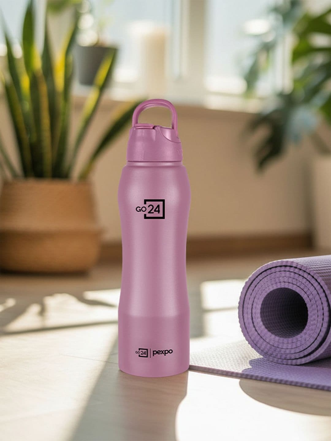 Go24 Belly Stainless Steel Single Wall Fridge Water Bottle & Sipper Cap Rosy Brown 1L - view 1