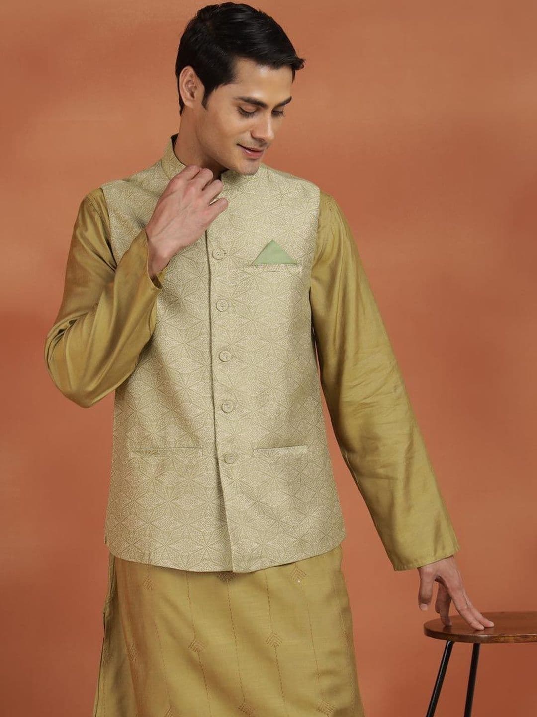 Fabindia Woven Design Woven Nehru Jackets - view 1