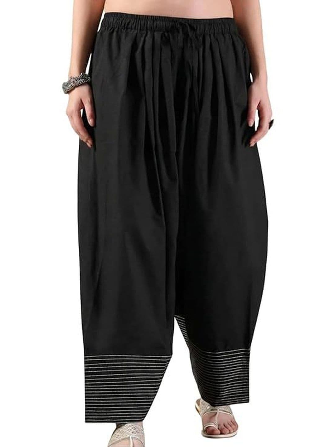 KGFONECLOTH Women Striped Flared Knitted Palazzos - view 1