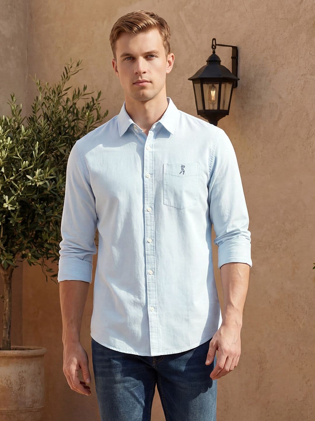 Thomas Scott Men Slim Fit Cotton Linen Casual Shirts - view 1