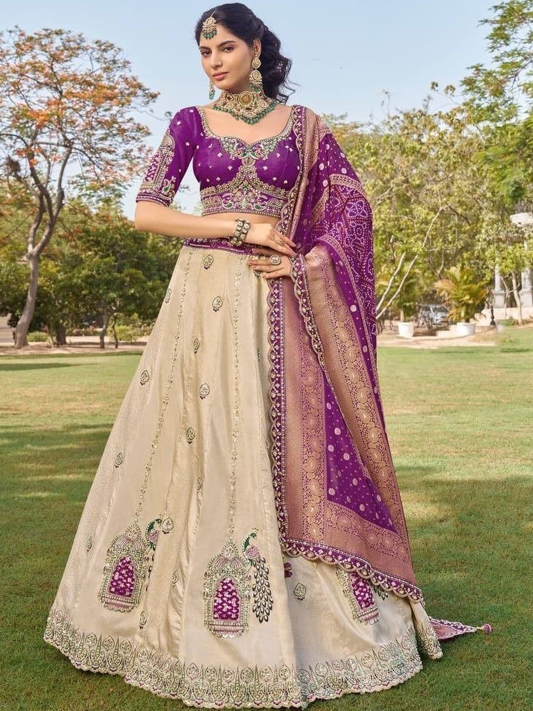KRISHREE Semi-Stitched Lehenga & Unstitched Blouse With Dupatta - view 1