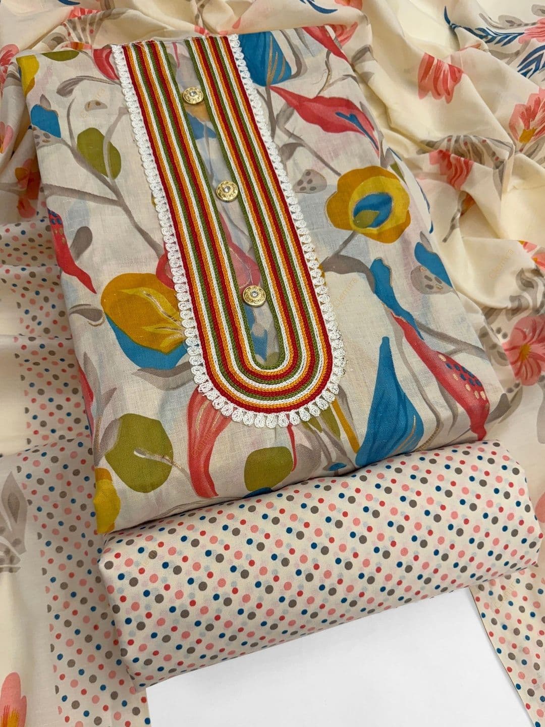 CLEMIRA Printed Pure Cotton Unstitched Dress Material - view 1