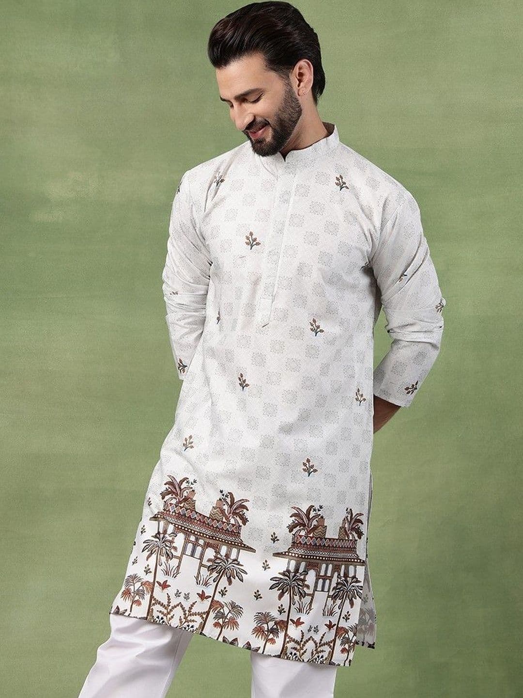 SOJANYA Men Floral Printed Kurta - view 1
