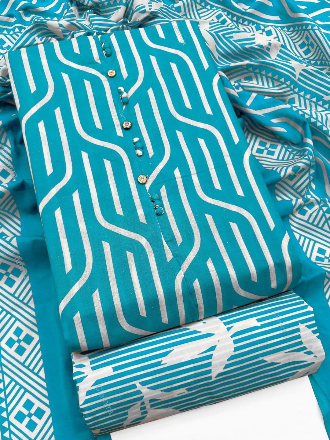 CLEMIRA Printed Pure Cotton Unstitched Dress Material - view 1
