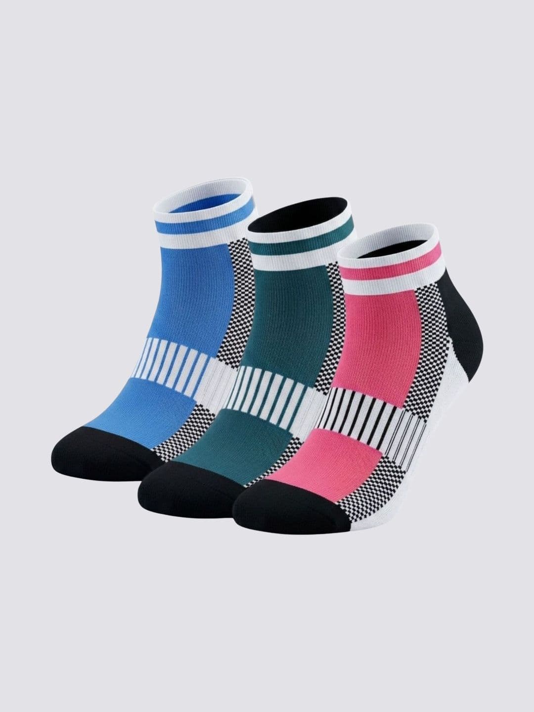 Sockscarving Unisex Pack of 3 Cotton Patterned Ankle Length Socks - view 1