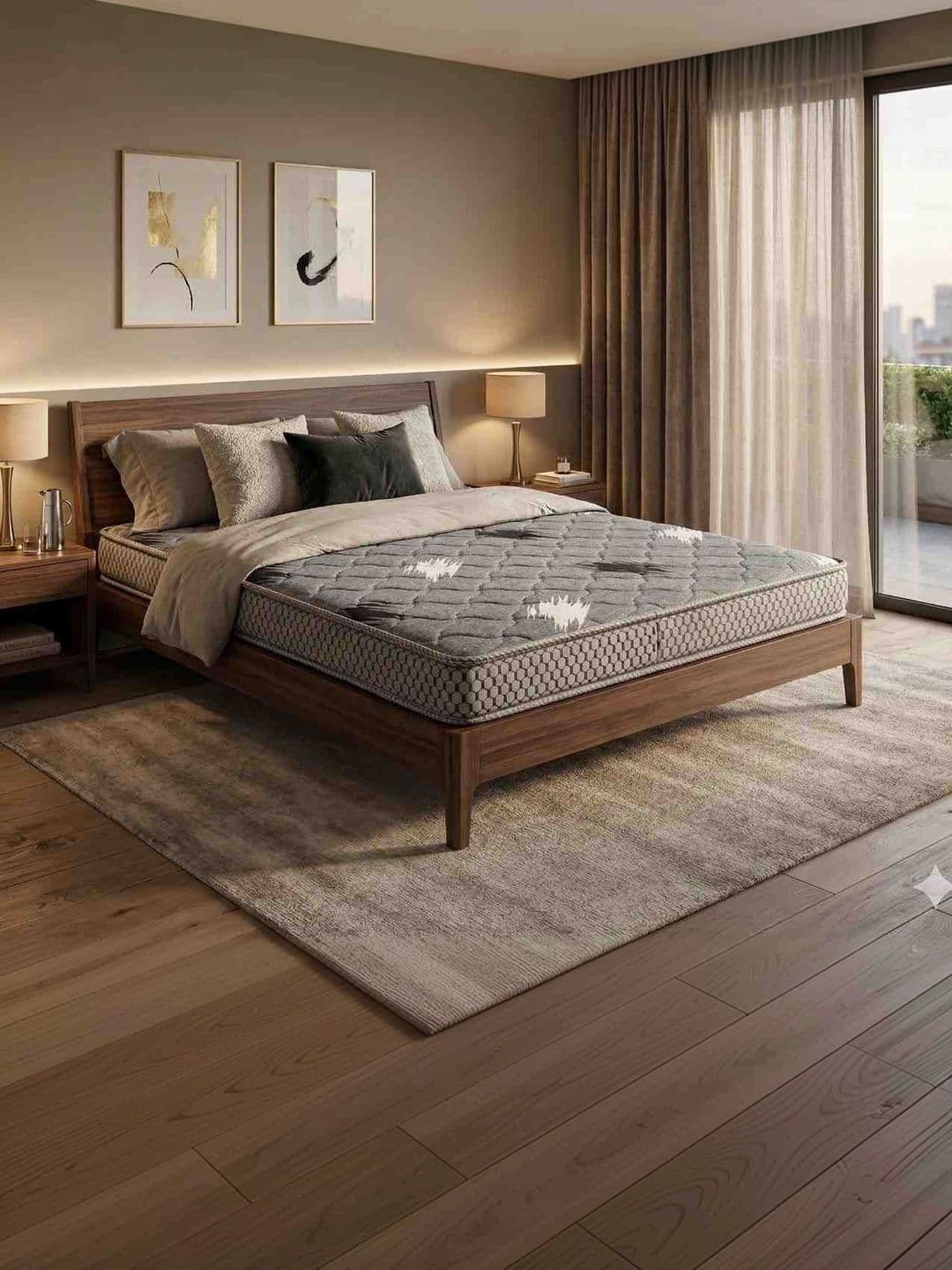 COZY CUB Grey & White Quilted Sag Resistant Queen Size Mattress - view 1