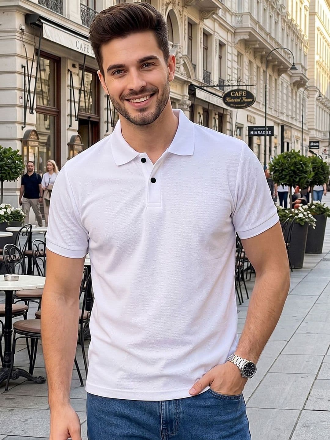 ALWAYS SHINE Men Polo Collar T-shirt - view 1
