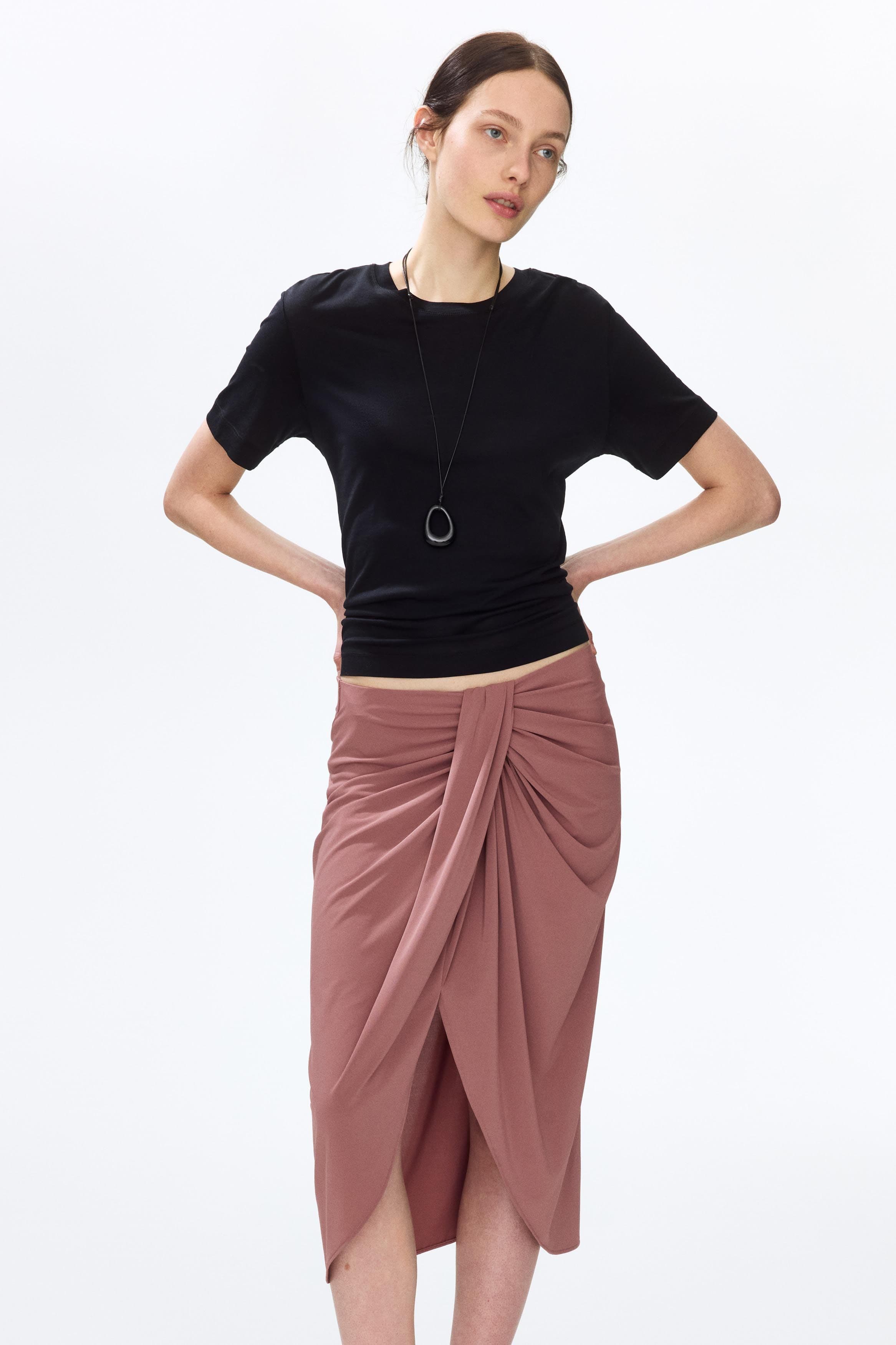 H&M Draped Jersey Skirt - view 1