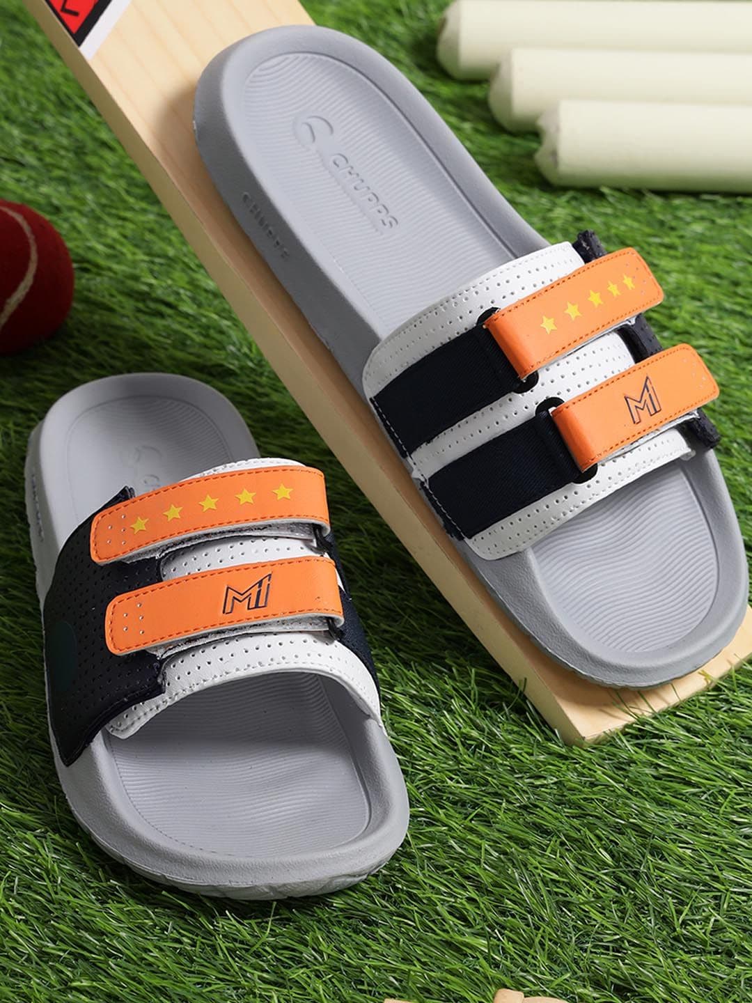 CHUPPS Men White & Orange Powergrip Comfort Everyday Wear Flip Flops - view 1