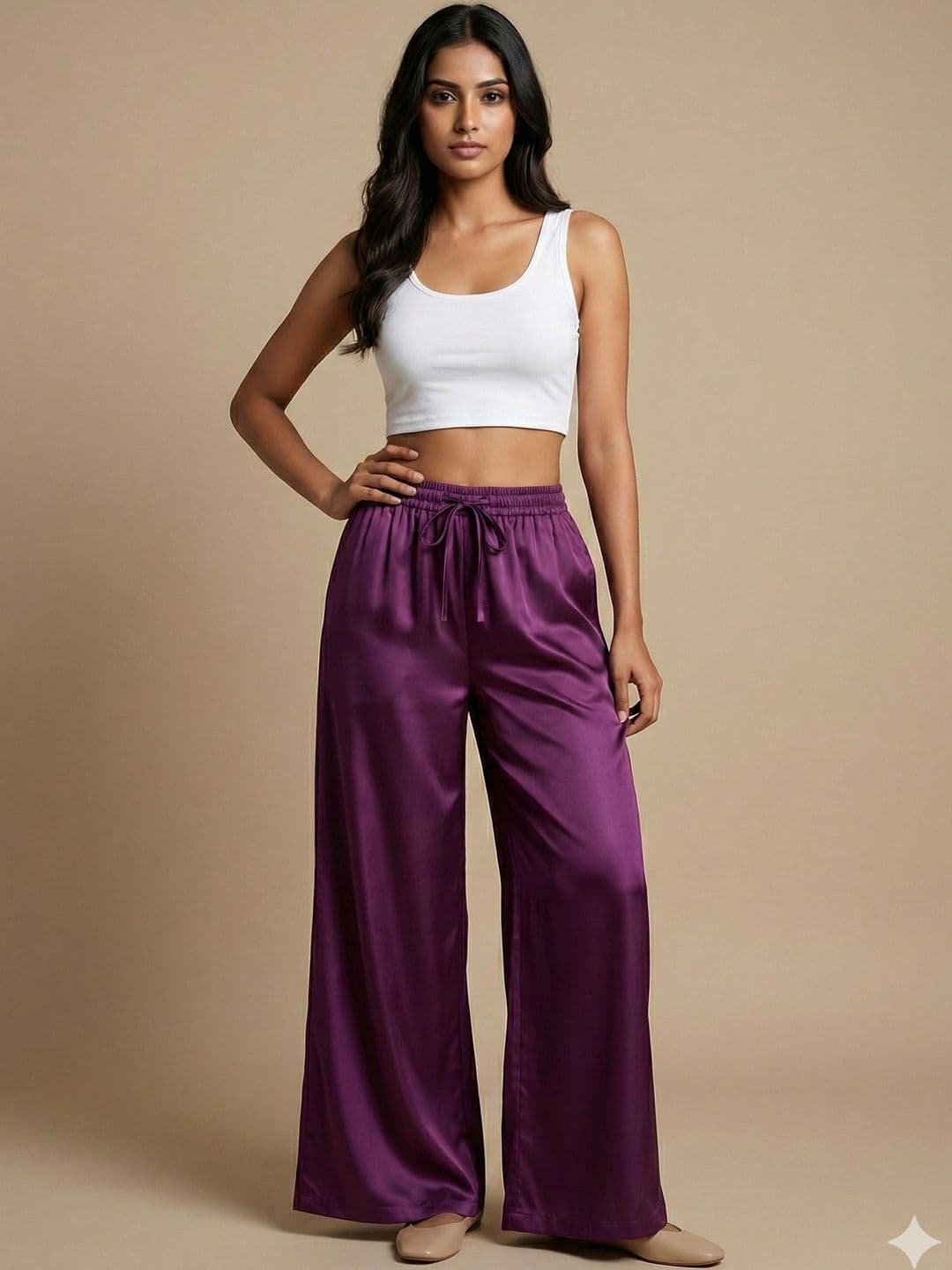 AVEE FASHION Women Flared Knitted Palazzos - view 1