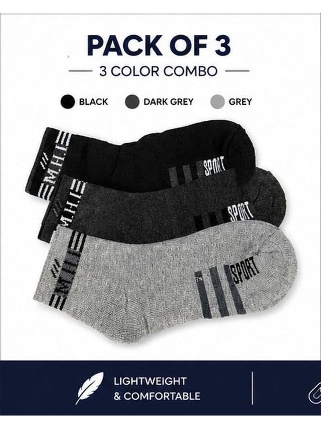 ROYAL RANCH Men Pack of 3 Cotton Patterned Ankle Length Socks - view 1