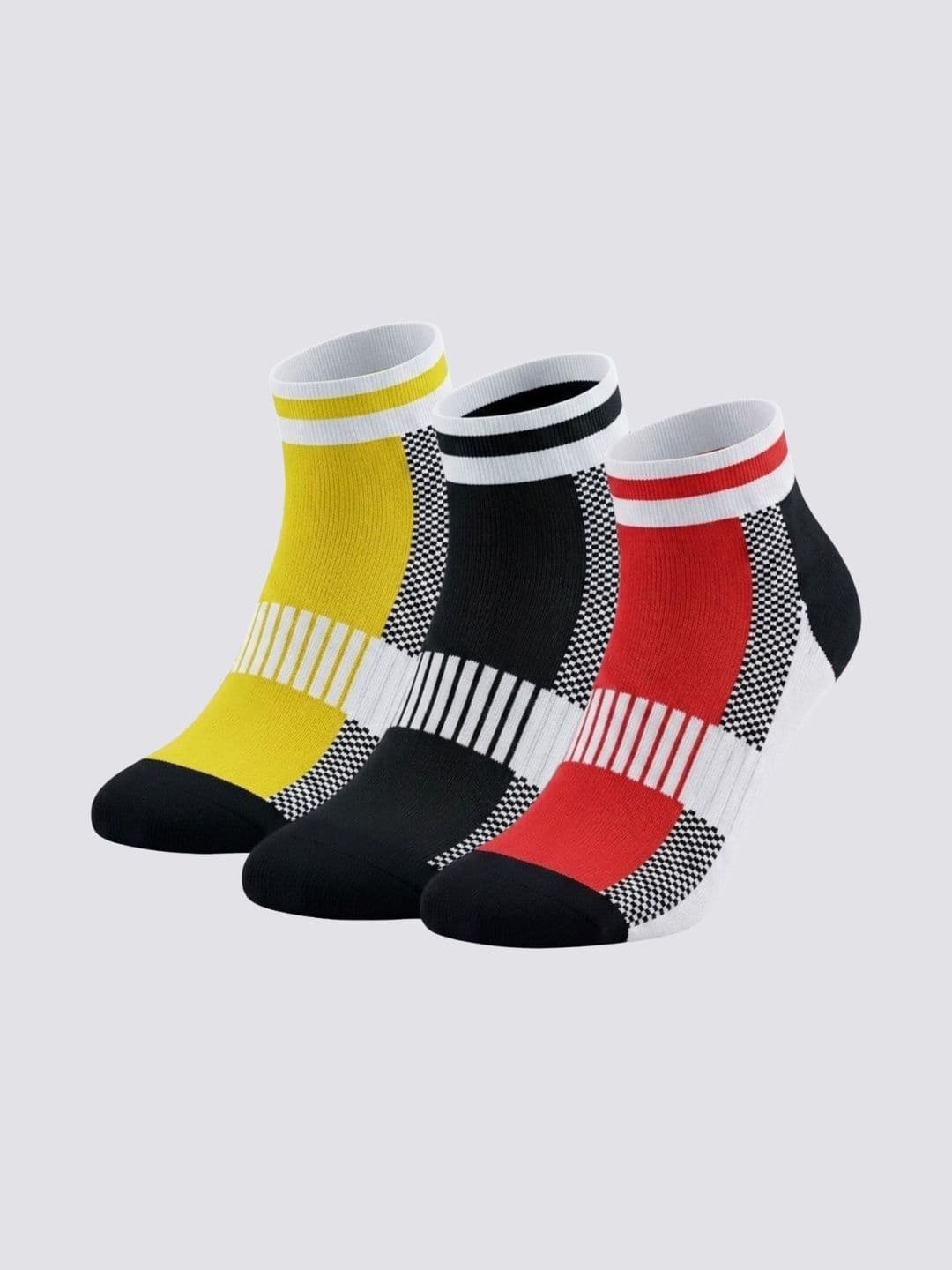 Sockscarving Unisex Pack of 3 Cotton Patterned Ankle Length Socks - view 1