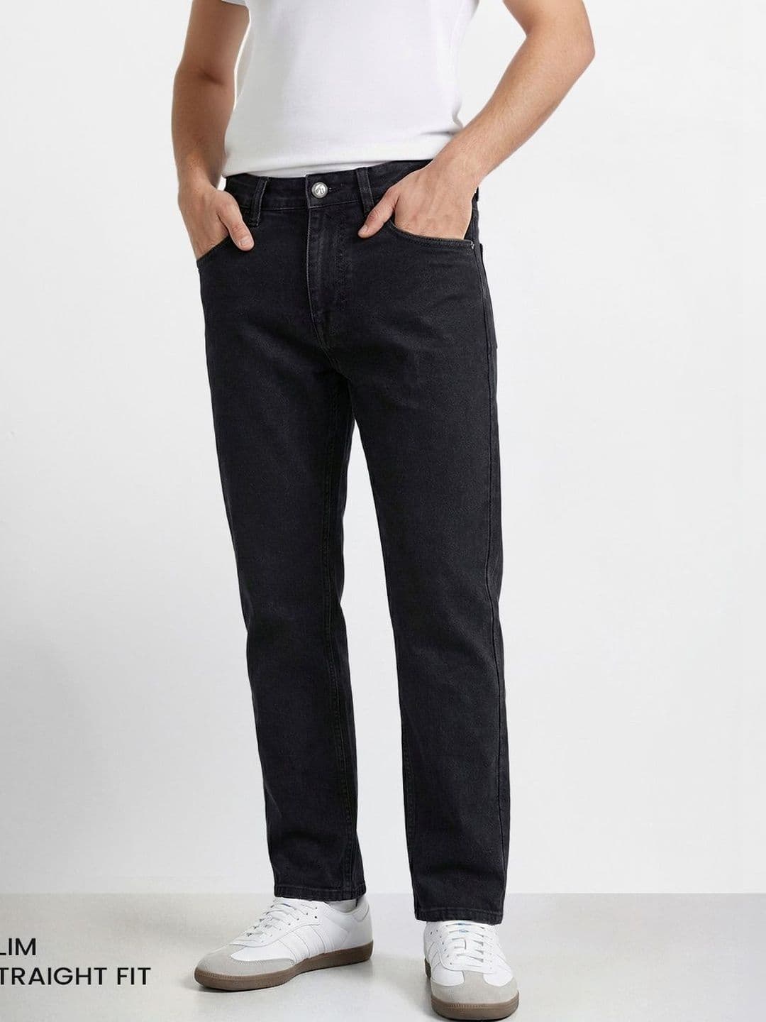 The Indian Garage Co Men Straight Fit Mid-Rise Light Fade Stretchable Jeans - view 1