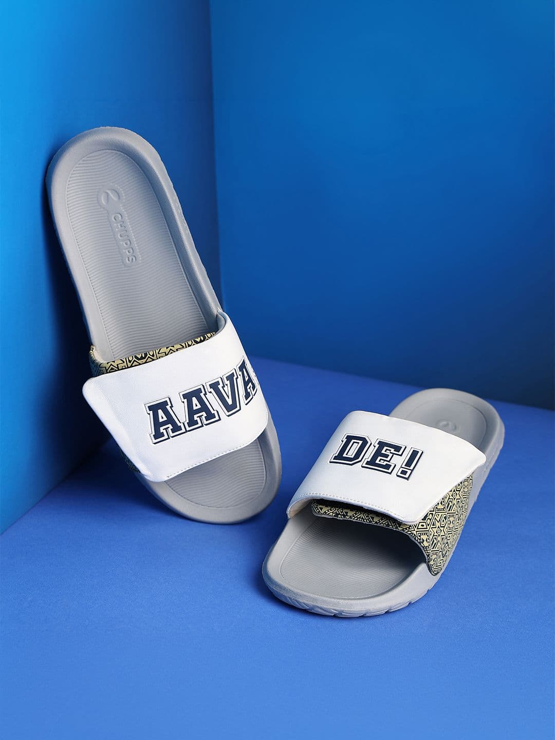 CHUPPS Men White Light Grey GT Aavaade Orthopedic Sliders - view 1