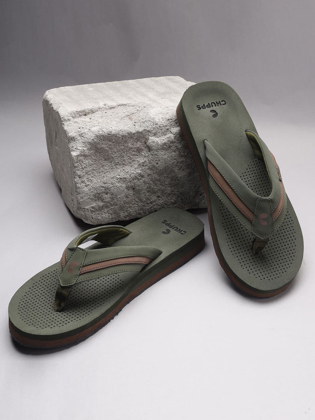 CHUPPS Men Olive Trifuse Orthopedic Sliders - view 1