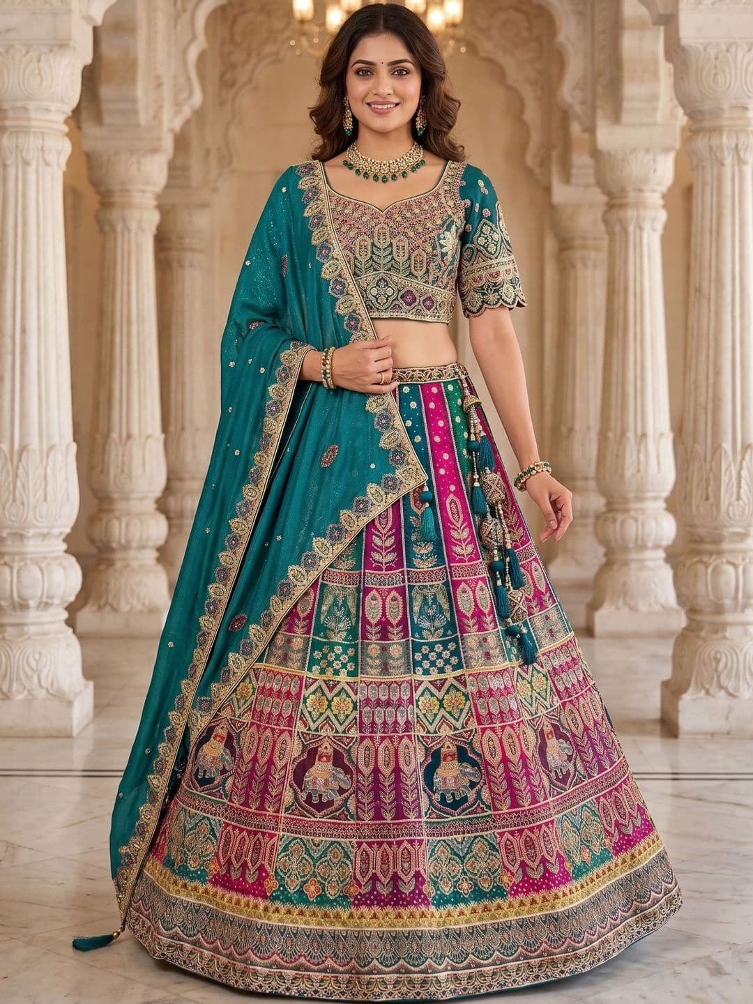 panchhi Embroidered Sequinned Ready to Wear Lehenga & Blouse With Dupatta - view 1