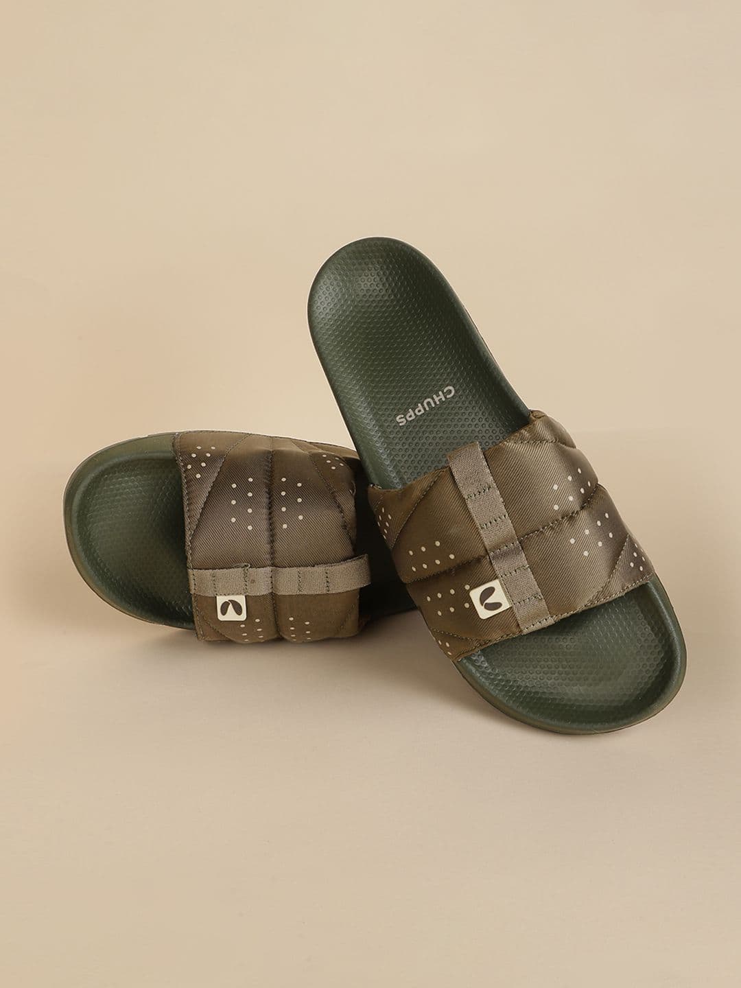 CHUPPS Men Olive Turbo Ergo-X Orthopedic Sliders - view 1