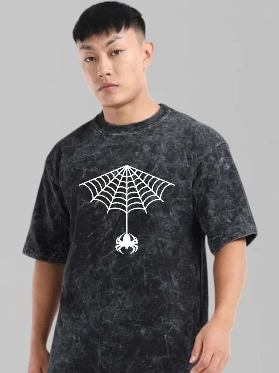 LazyGreg Charcoal Spider-man Graphic Relaxed Fit T-shirt - view 1
