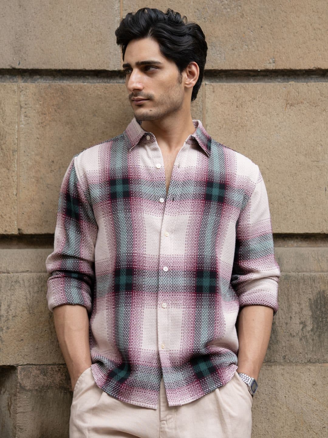 Powerlook Multicolour Structured Checks Shirts - view 1