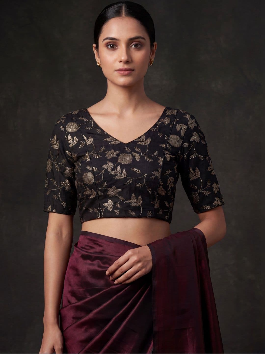 Rasvidha Embroidered Zari Saree Blouse - view 1