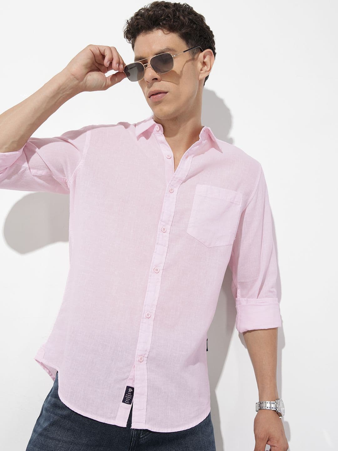 The Roadster Life Co. Solid Pink Casual Shirt - view 1