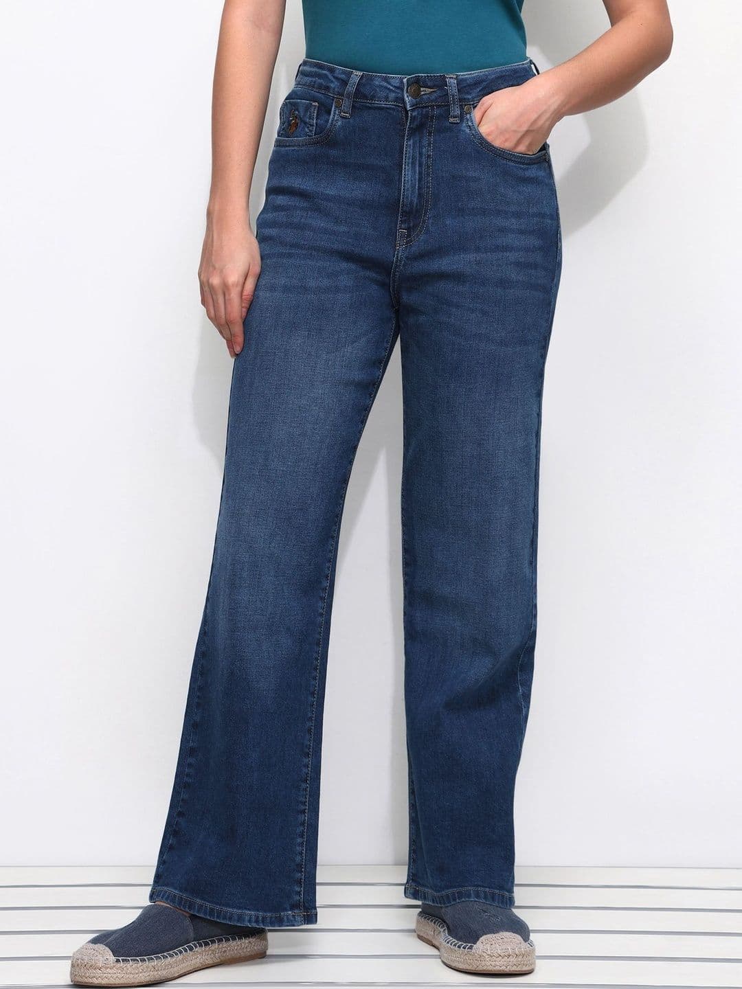 U.S. Polo Assn. Women Women Wide Leg High-Rise Stretchable Jeans - view 1