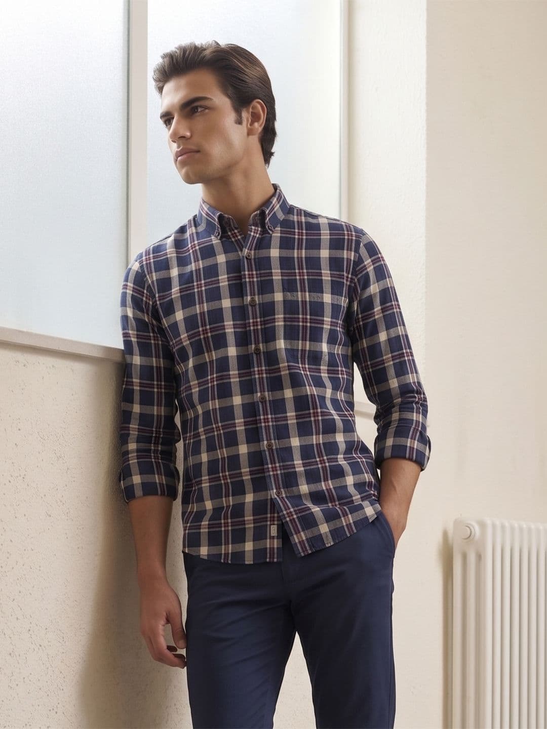 Mr Bowerbird Premium Tailored Fit Checked Casual Shirt - view 1
