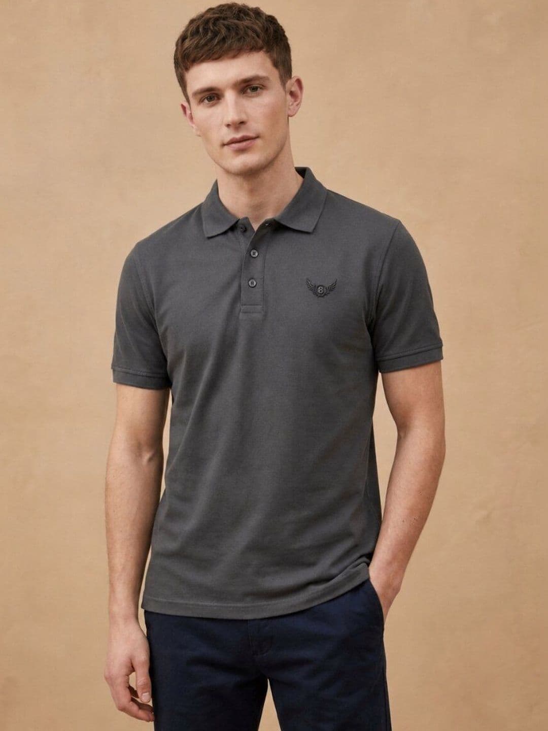 STRAY88 Men Brand Logo Polo Collar T-shirt - view 1
