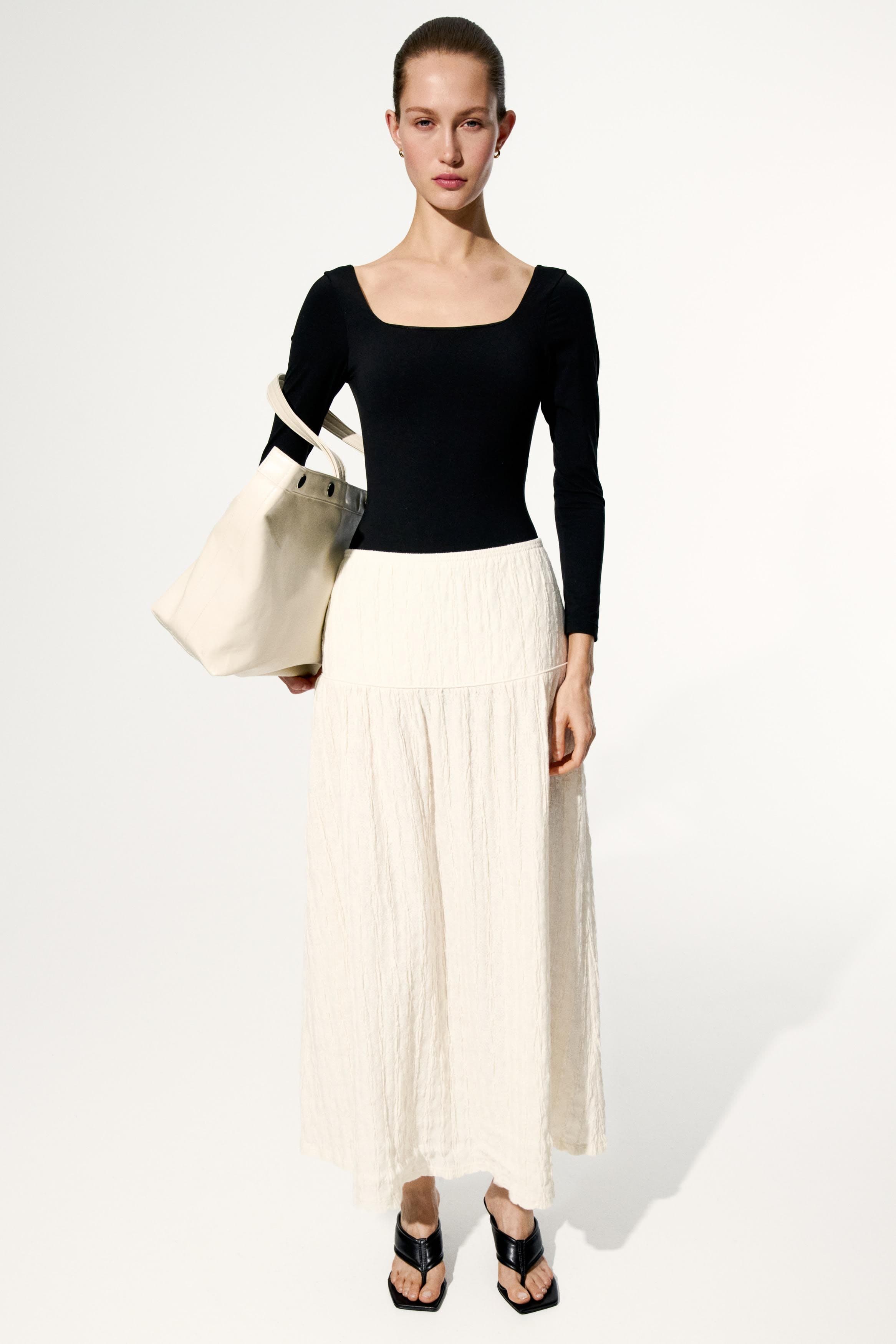 H&M Textured Jersey Midi Skirt - view 1