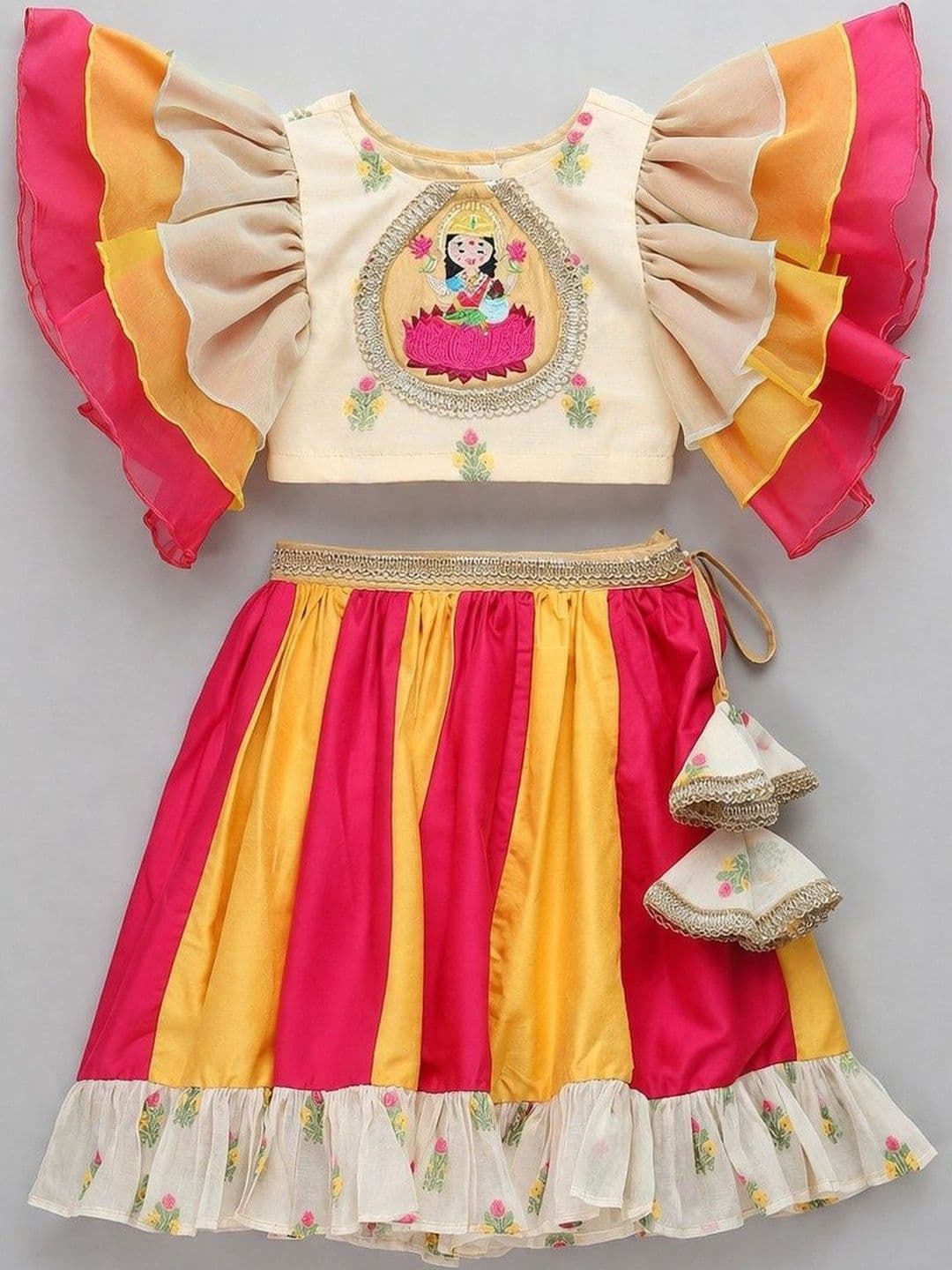 The Little Tales Girls Embroidered Ready to Wear Lehenga & - view 1