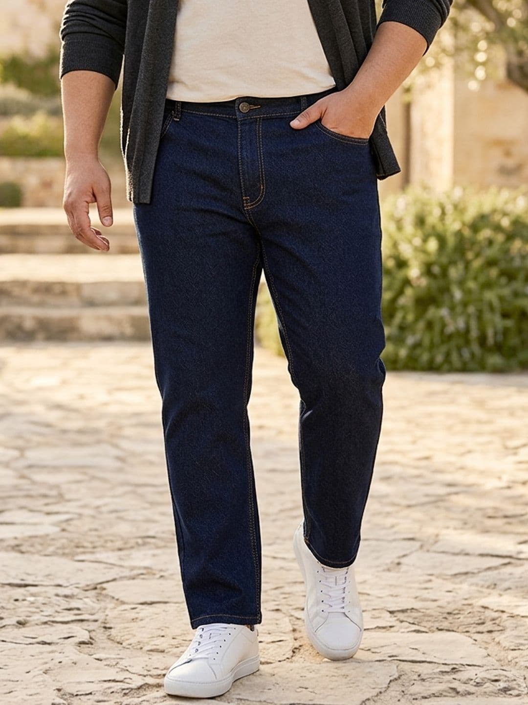 Urbano Plus Men Blue Solid Mid Rise Jeans - view 1