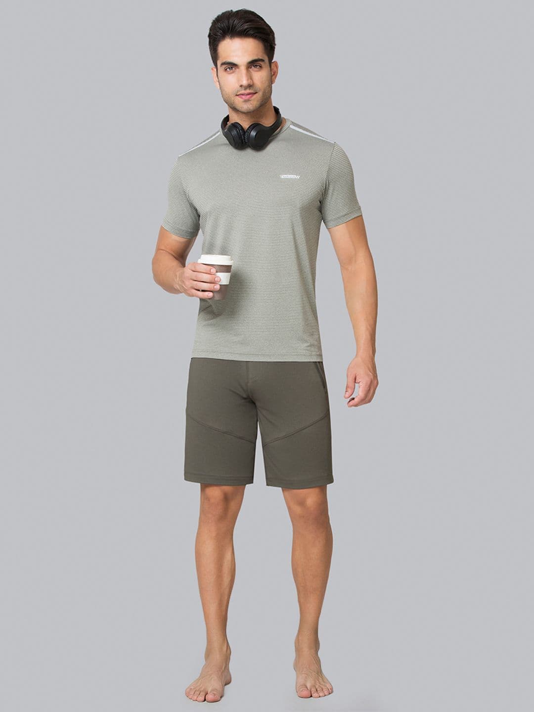 Van Heusen Innerwear Performance Men Striped Swift Dry Crew Neck Slim Fit Lounge Tshirt - view 1