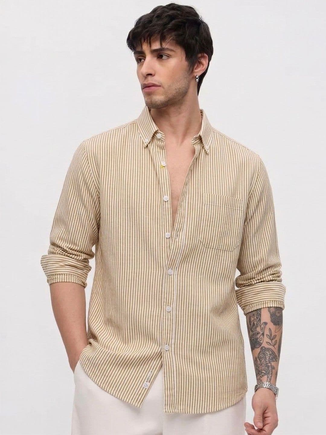 OQUENT Men Standard Striped Casual Shirt - view 1